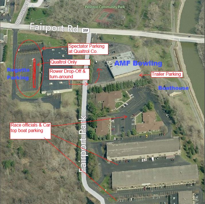 Parking Map for Lift Bridge Regatta